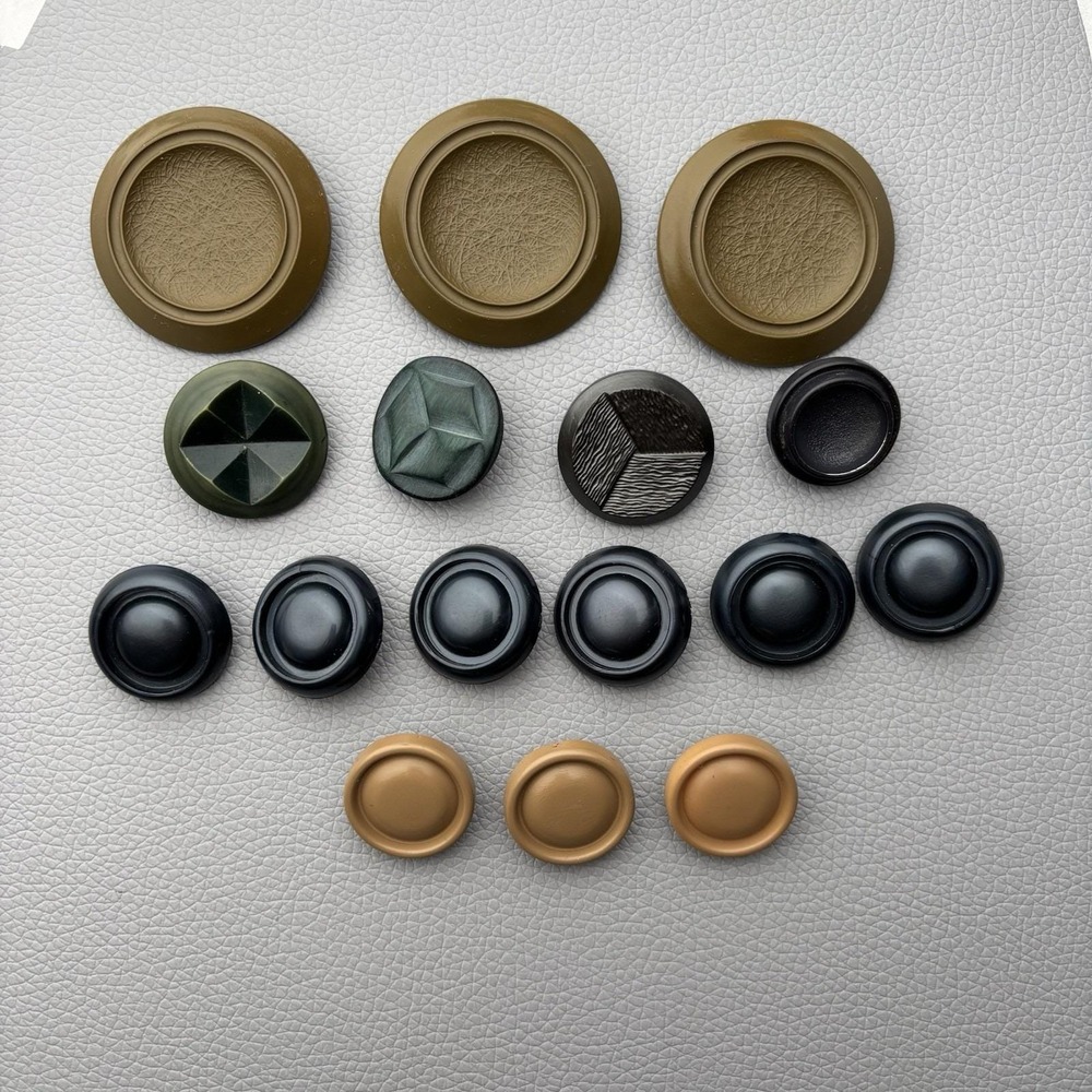 Vintage Shank Button Lot 16pc Art Deco Mix | Bakelite, Casein & Early Plastic